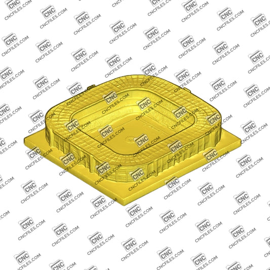 An image of 3D CNC file showing a detailed Football Stadium. Perfect for carving, display, or sports-themed decor.