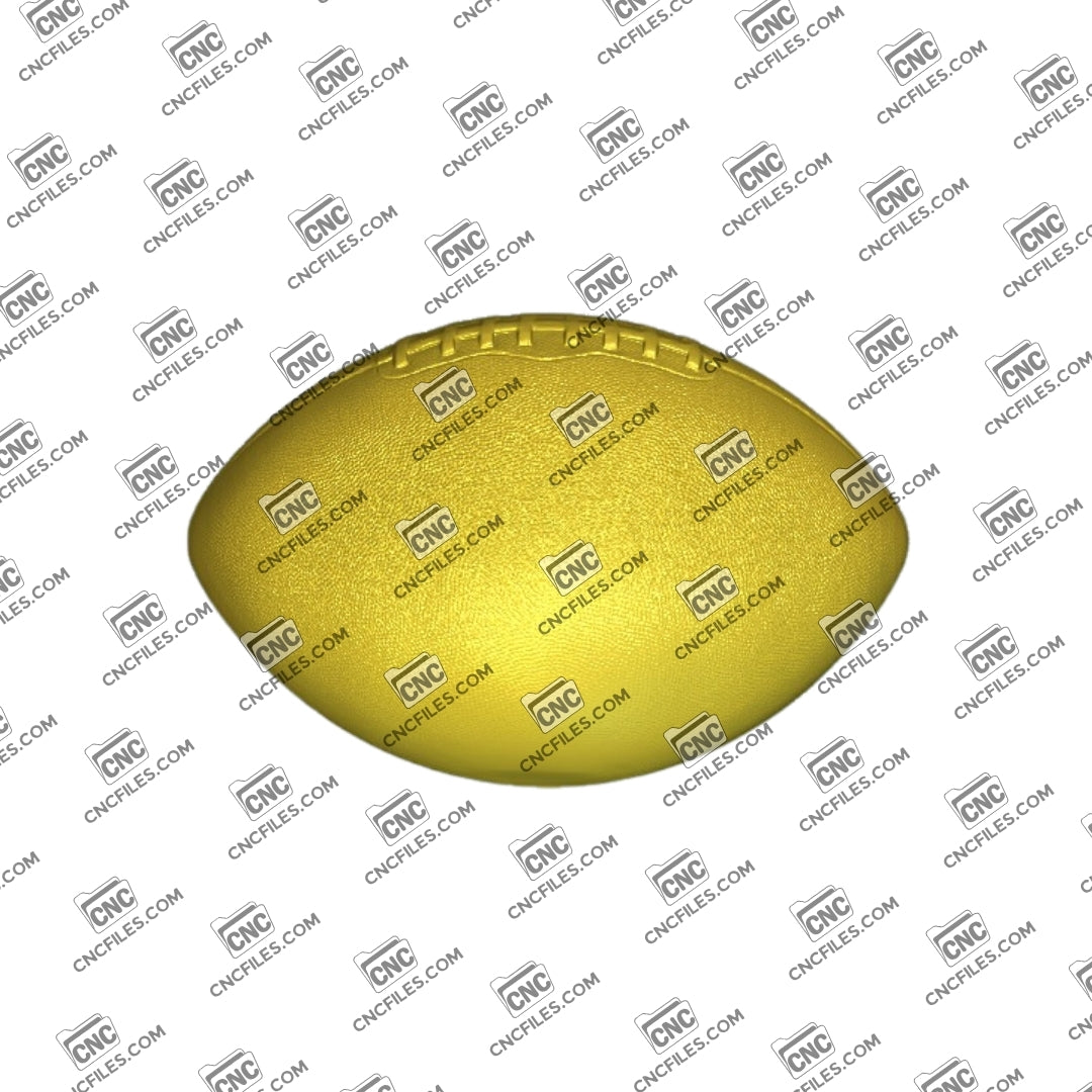 An image of a 3D CNC file showing a detailed American Football design, perfect for carving sports-themed decor and custom signs.