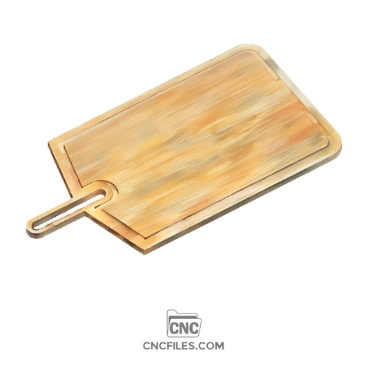 An image of a CNC file showing a Gap Handle Cheese Board XXL with a sleek oversized surface and an integrated handle design, ideal for serving and cutting.