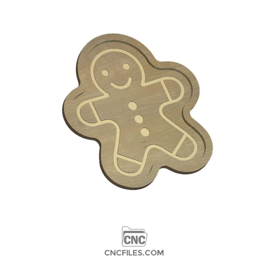 An image of a CNC file showing a Ginger Bread Man Christmas Tray wdesign.