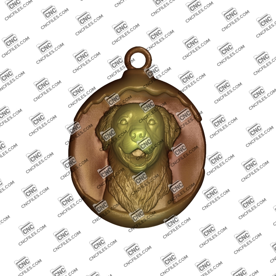An image of 3D render of CNC file showing a lifelike Golden Retriever design, ready to cut and display as a charming decorative piece.