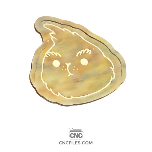 An image of a CNC file showing a grumpy cartoon character design on a Christmas-themed tray.
