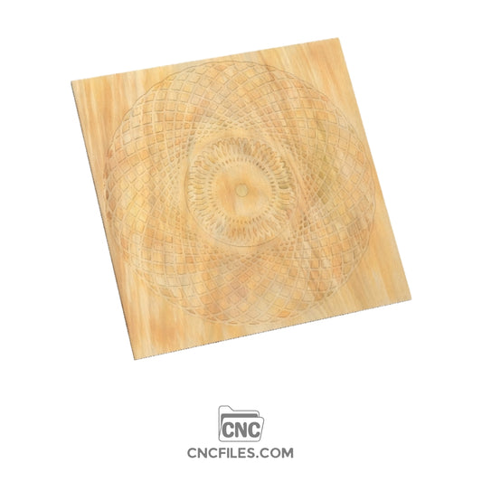 An image of a CNC file showing Guilloche Art 2 with intricate geometric patterns and detailed ornamental design.