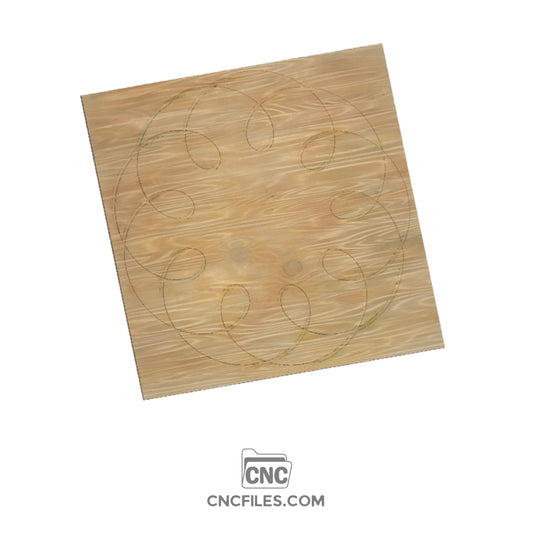 An image of a CNC file showing Guilloche Art 3 with intricate geometric patterns and detailed ornamental design.