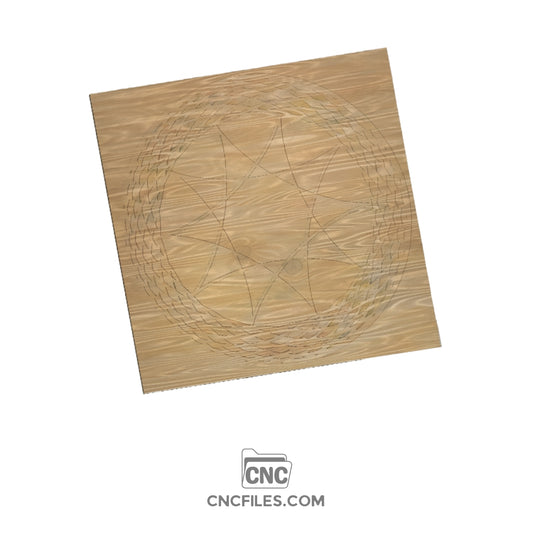 An image of a CNC file showing Guilloche Art 4 with intricate geometric patterns and detailed ornamental design.