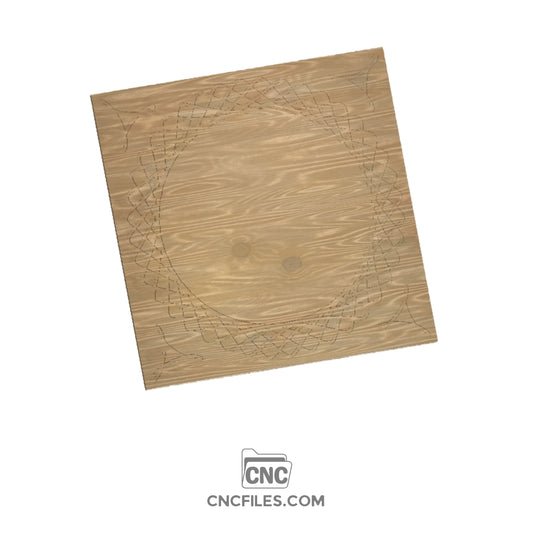 An image of a CNC file showing Guilloche Art 5 with intricate geometric patterns 