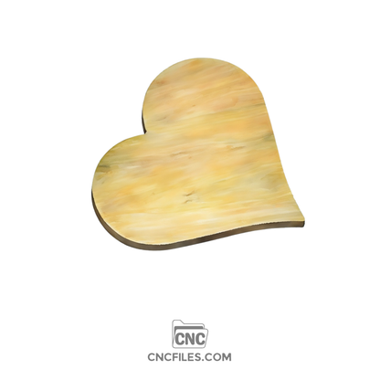 An image of a CNC file showing a heart-shaped cheese board design, perfect for personalized kitchen décor.
