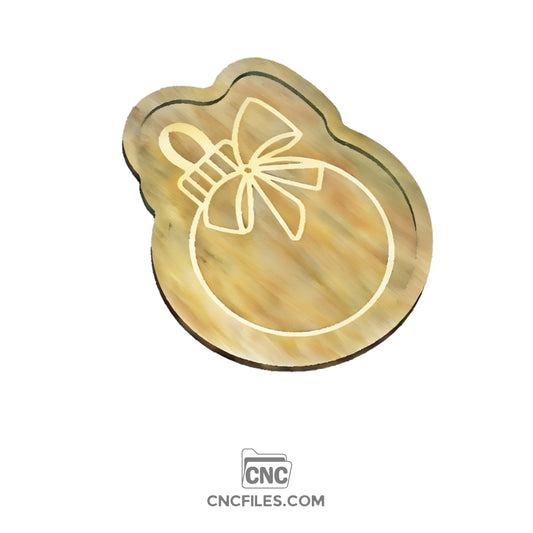 An image of a CNC file showing a Holiday Ornament Tray with decorative cutout details.