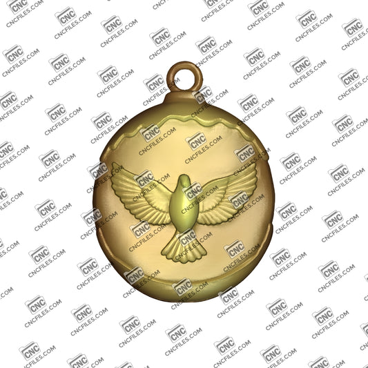 An image of a CNC file showing the Holy Spirit Dove Ornament design, perfect for spiritual décor.