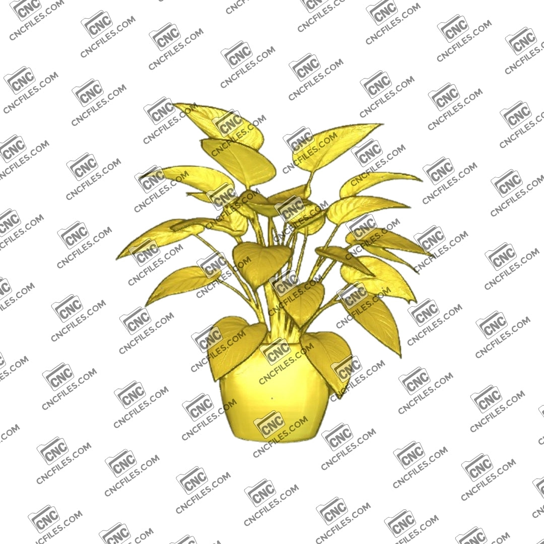 House Plant 3D Relief