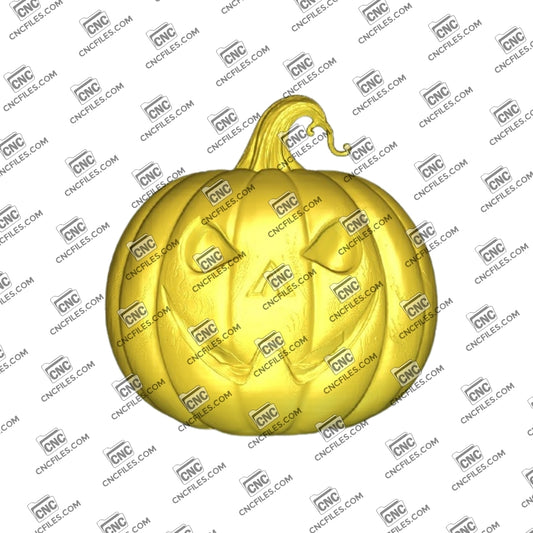 An image of 3D CNC file showing Jack O’ Lantern 3, 3D render of a spooky pumpkin design perfect for carving or decoration.