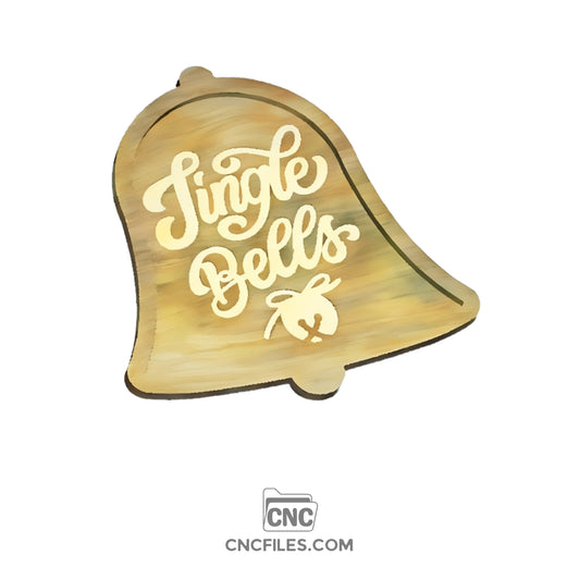An image of a CNC file showing a Jingle Bells Tray designed for holiday decoration.