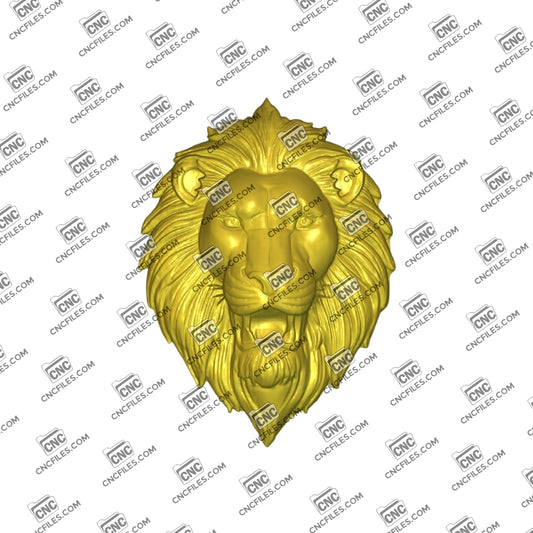 An image of 3D CNC file showing a detailed Lion Face, perfect for carving, home decor, or art projects.