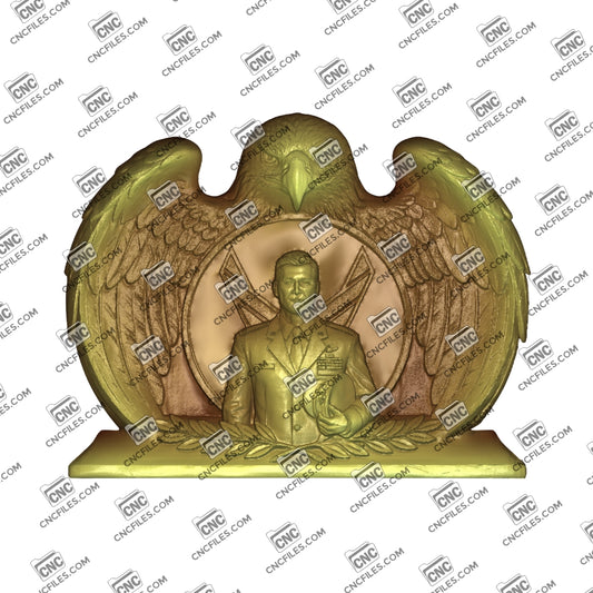 An image of a CNC file showing a male Air Force silhouette design used for creating themed decorative or display items.