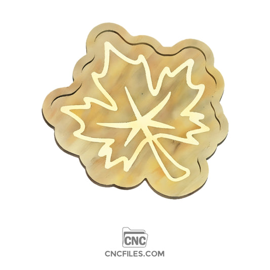 An image of a CNC file showing a Maple Leaf Autumn Tray design with detailed leaf pattern