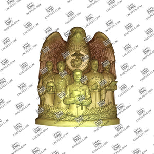 Marine Corps Ornament 3D Relief