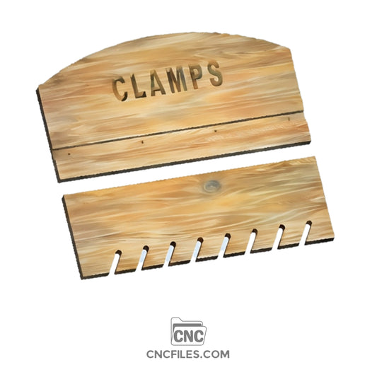 An image of a CNC file showing a Minimalist Clamp Holder with in two parts