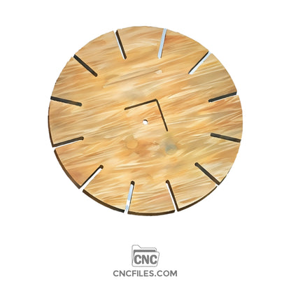 An image of a CNC file showing a minimalist one-sided clock design with clean, modern lines .