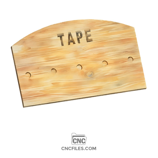An image of a CNC file showing a minimalist tape roll holder