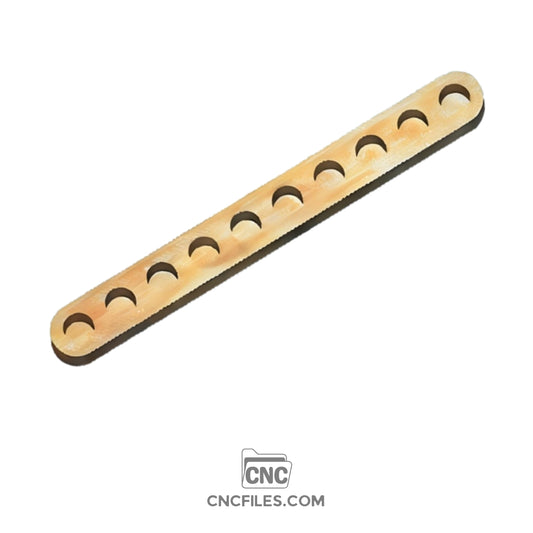 An image of a CNC file showing a Modern Propagation Station 10x with multiple slots for plant cuttings, designed with a sleek and minimalist look.