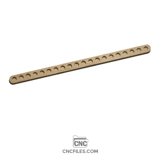 An image of a CNC file showing the Modern Propagation Station 20x with multiple slots designed for holding plant cuttings in a sleek and minimalist style.