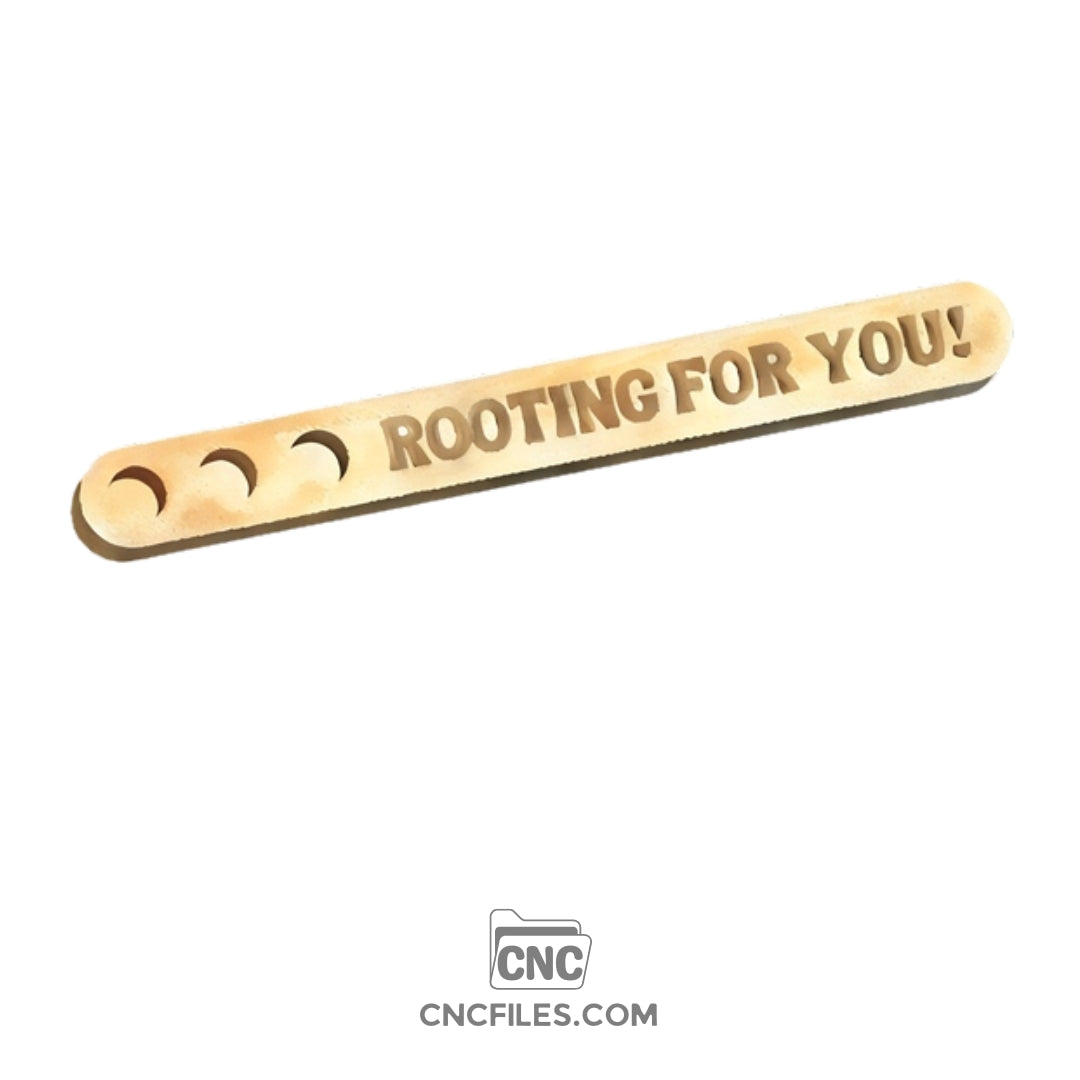 An image of a CNC file showing the Modern Propagation Station 3x Rooting For You V3 with a sleek minimalist design, crafted for holding plant cuttings in glass tubes.