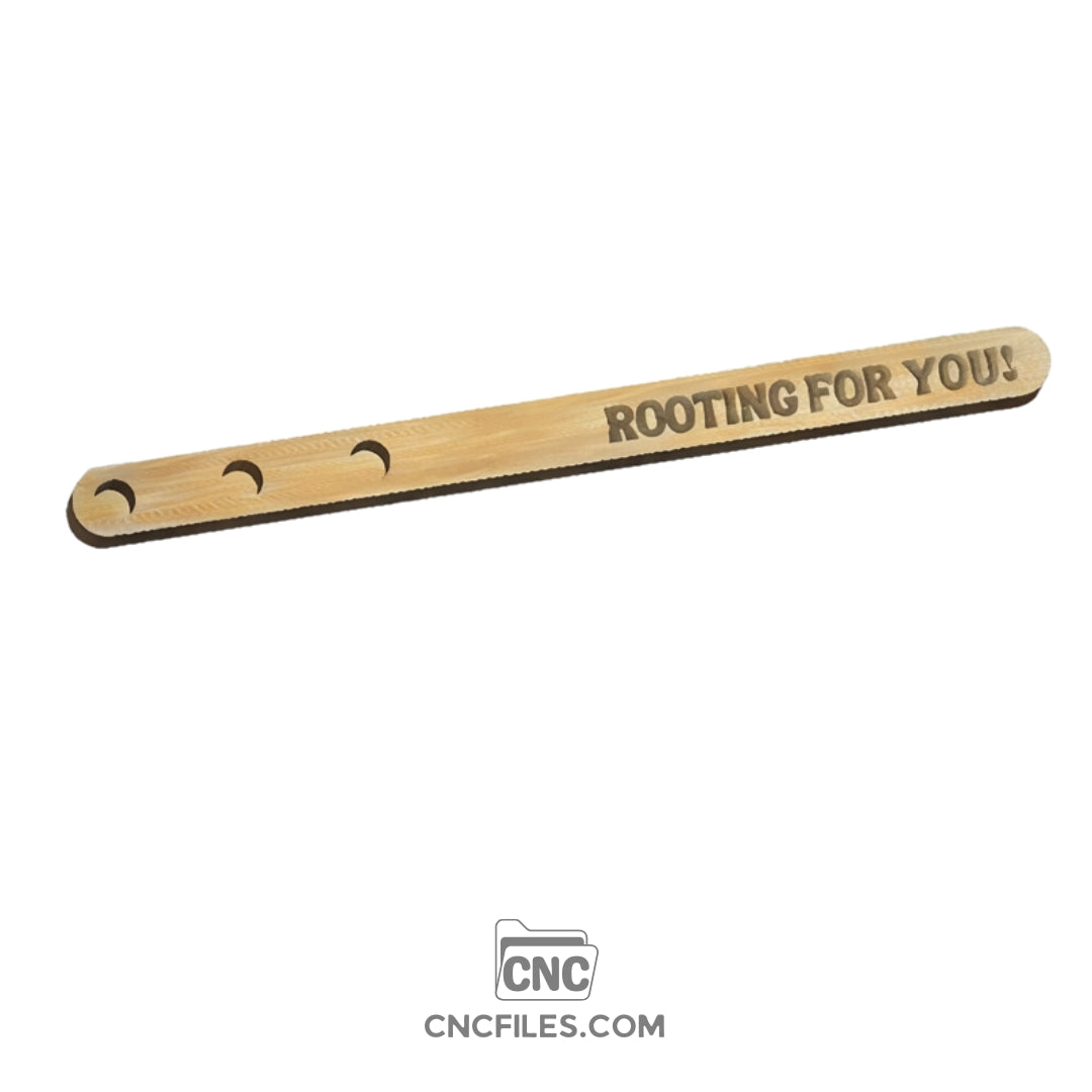 An image of a CNC file showing the Modern Propagation Station 3x Rooting For You V4 with a sleek minimalist design, crafted for holding plant cuttings in glass tubes.