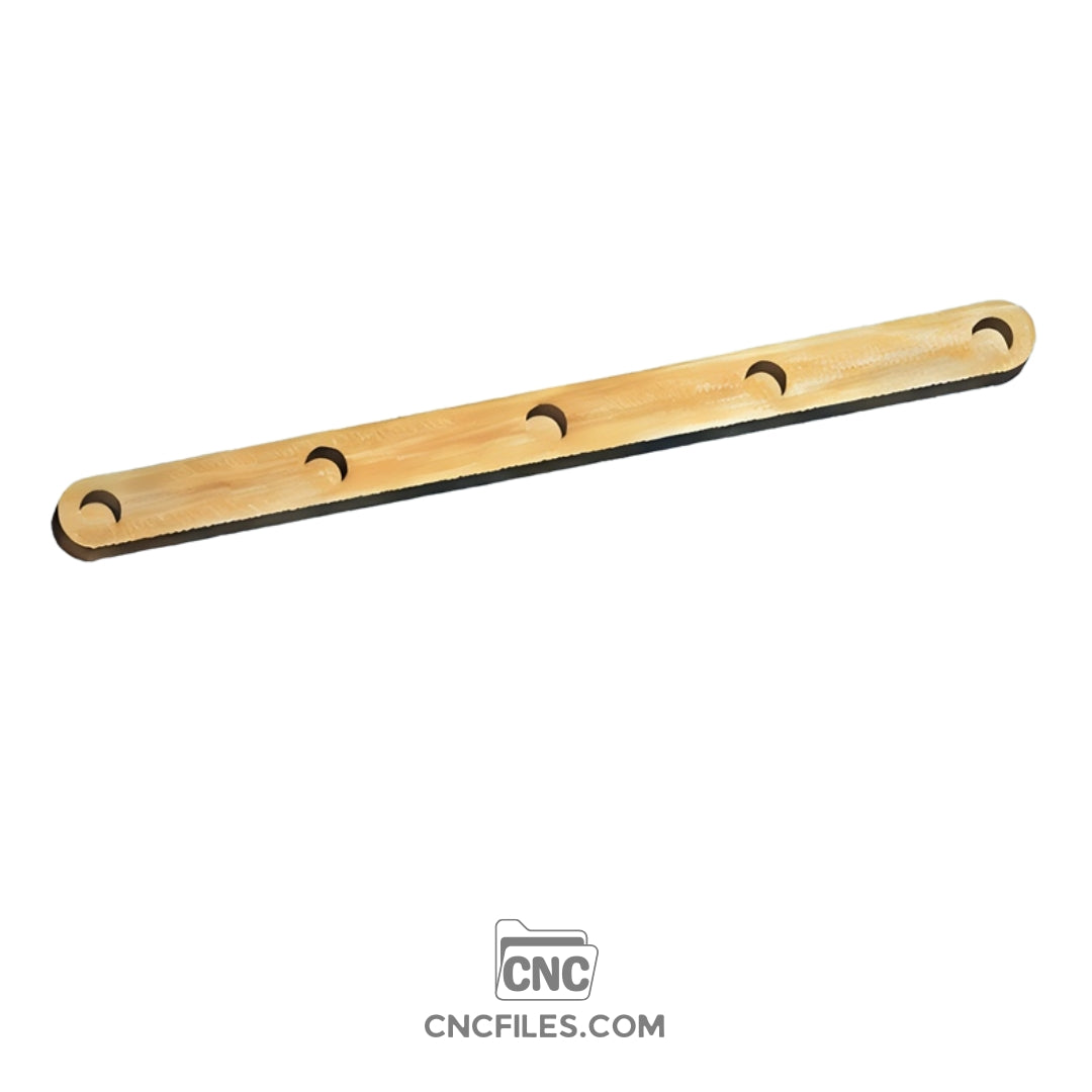 An image of a CNC file showing a Modern Propagation Station 5x with five slots designed for holding glass tubes, ideal for plant cuttings and hydroponic propagation.