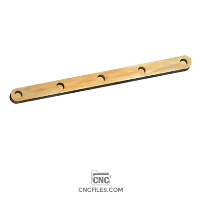 An image of a CNC file showing a Modern Propagation Station 5x with five slots designed for holding glass tubes, ideal for plant cuttings and hydroponic propagation.