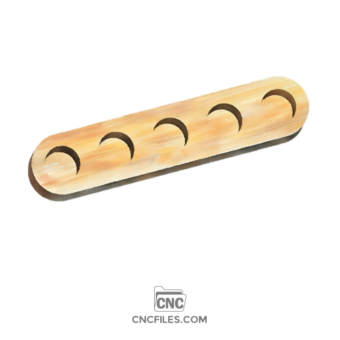 An image of a CNC file showing a Modern Propagation Station 5x v2 with five slots designed for holding glass tubes, ideal for plant cuttings and hydroponic propagation.