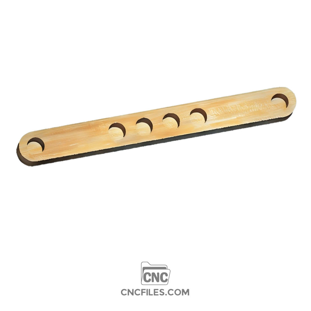 An image of a CNC file showing a Modern Propagation Station 6x with sleek slots for holding multiple plant tubes, designed in a minimalist style.