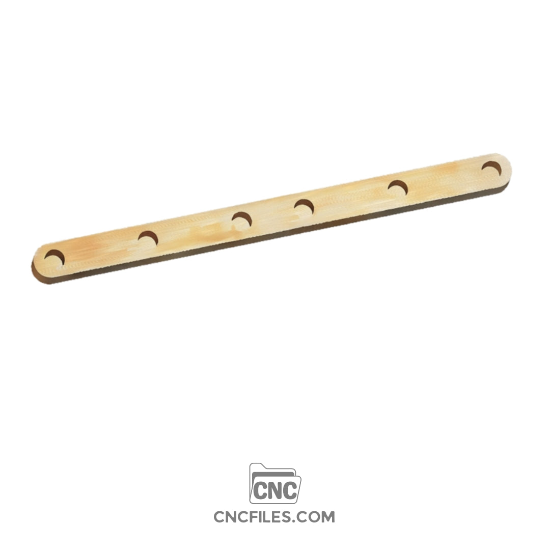 An image of a CNC file showing a Modern Propagation Station 6x with sleek slots for holding multiple plant tubes, designed in a minimalist style.