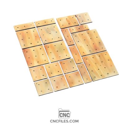 An image of a CNC file showing Modular Wasteboard Tiles Full Set designed for CNC machines.