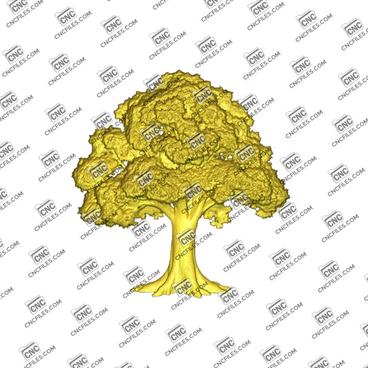 An image of a 3D CNC file showing Oak Tree 1, a detailed tree design perfect for signs, wall art, and woodworking projects.