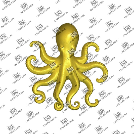 An image of a 3D CNC file showing Octopus 3, designed for clean and detailed carving.