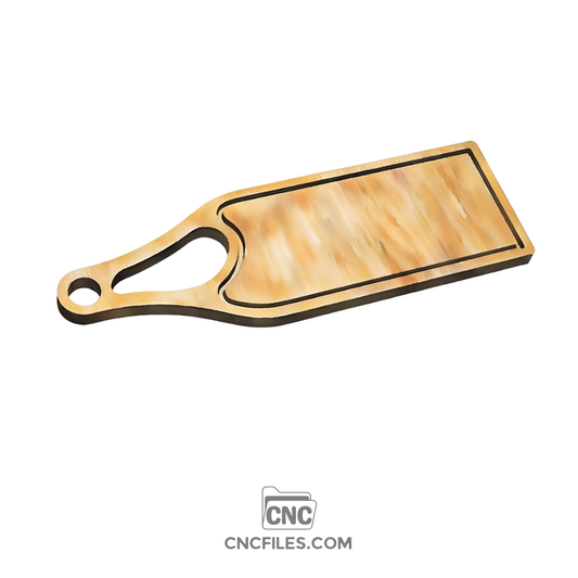 An image of a CNC file for a handcrafted serving tray featuring a smooth, organic handle and a perimeter juice groove.