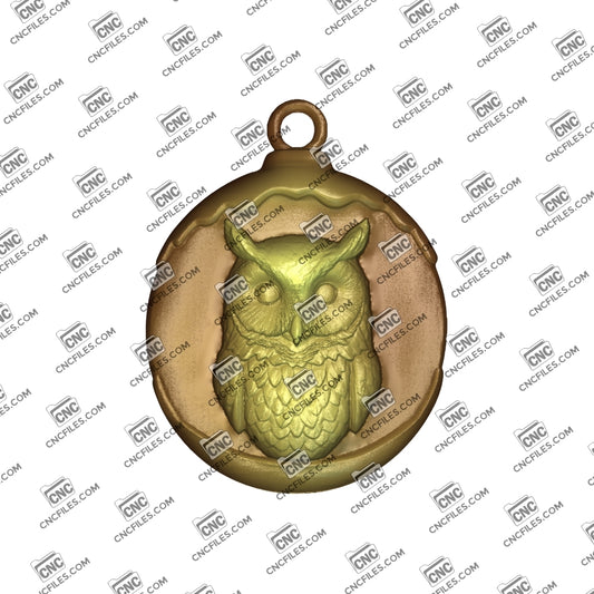 An image of 3D render of CNC file showing the lifelike features and textures of the owl, ready for carving or display.