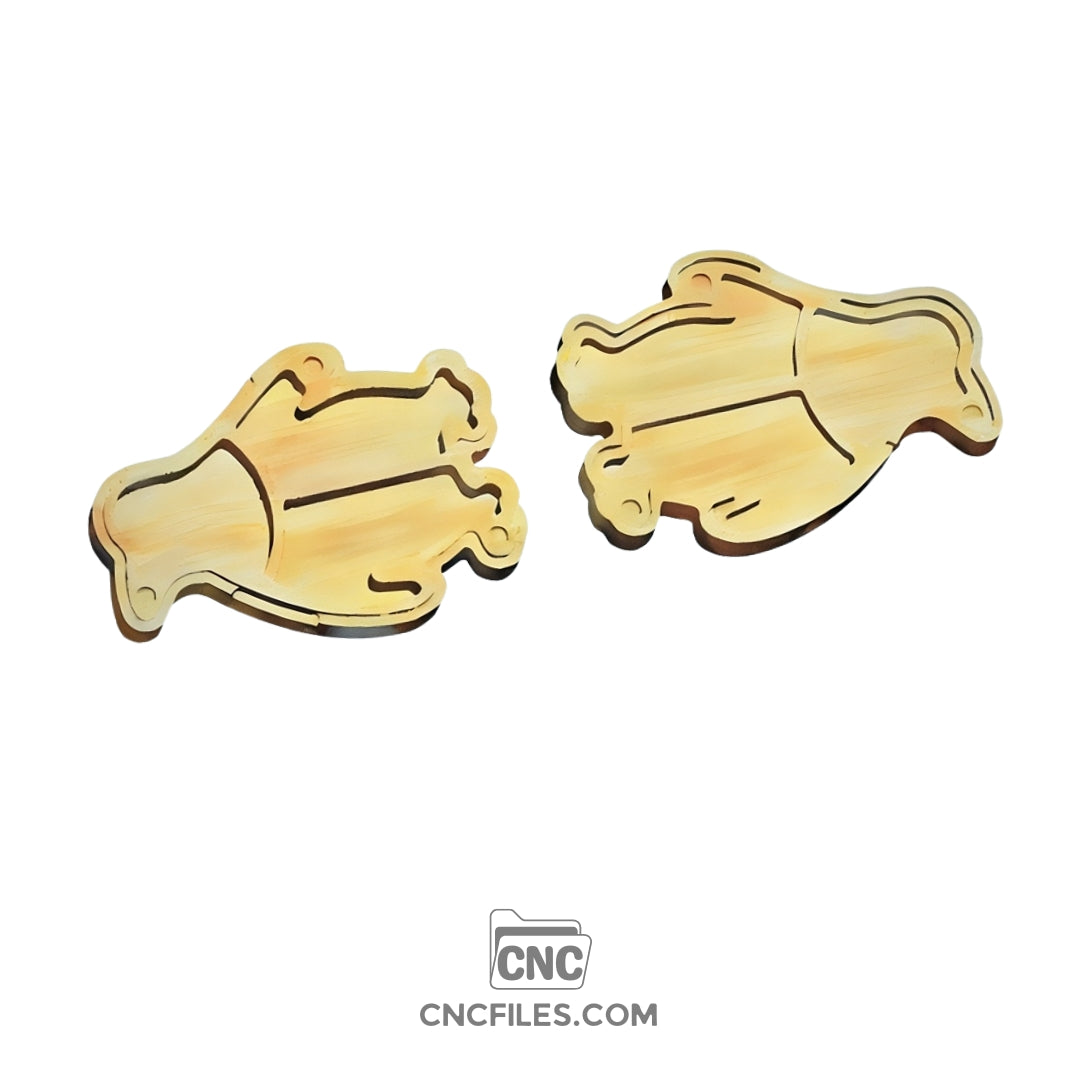 An image of a CNC file showing a Penguin Dice Tray Box designed with smooth edges and a fun penguin shape, perfect for tabletop games.