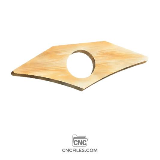 An image of a CNC file showing a pentagonal thumb holder design with clean geometric edges and a smooth finish.