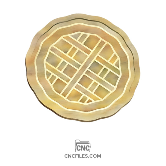 An image of a CNC file showing a Pie Crust Thanksgiving Tray with detailed edges and festive design, ideal for seasonal serving or decoration.