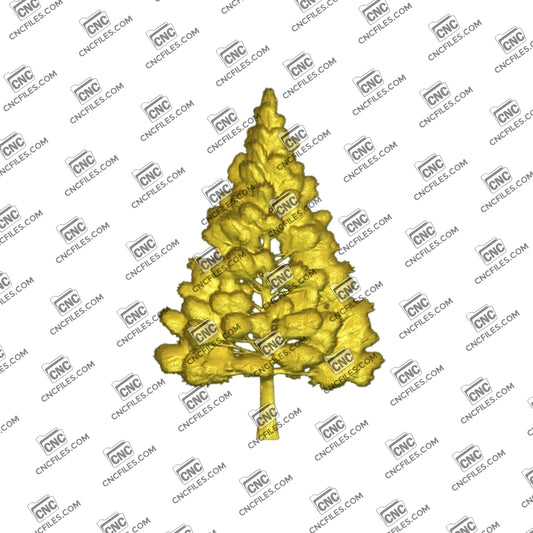 An image of 3D CNC file showing a detailed Pine Tree 1 design, perfect for woodworking and carving projects.