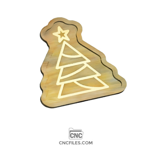 An image of a CNC file showing a Polygon Christmas Tree Tray.