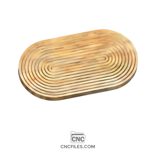 An image of a CNC file showing a Race Track Groove Trivet with a circular design and smooth cut grooves.