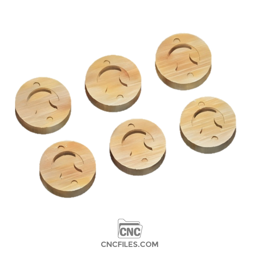 An image of a CNC file showing a round bottle opener puck with a clean circular design and built-in opener cutout.