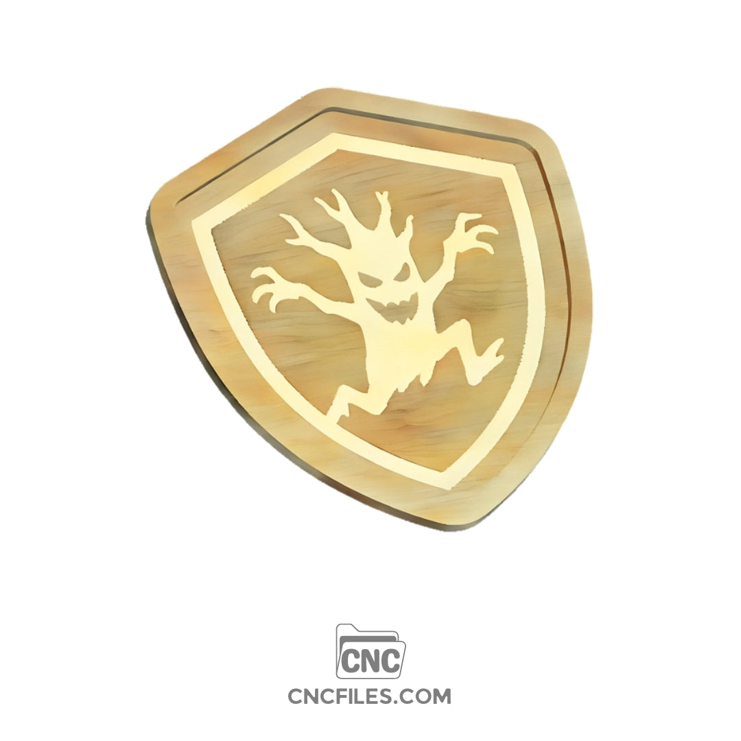 An image of a CNC file showing a Scary Tree Halloween Tray with a spooky tree design.