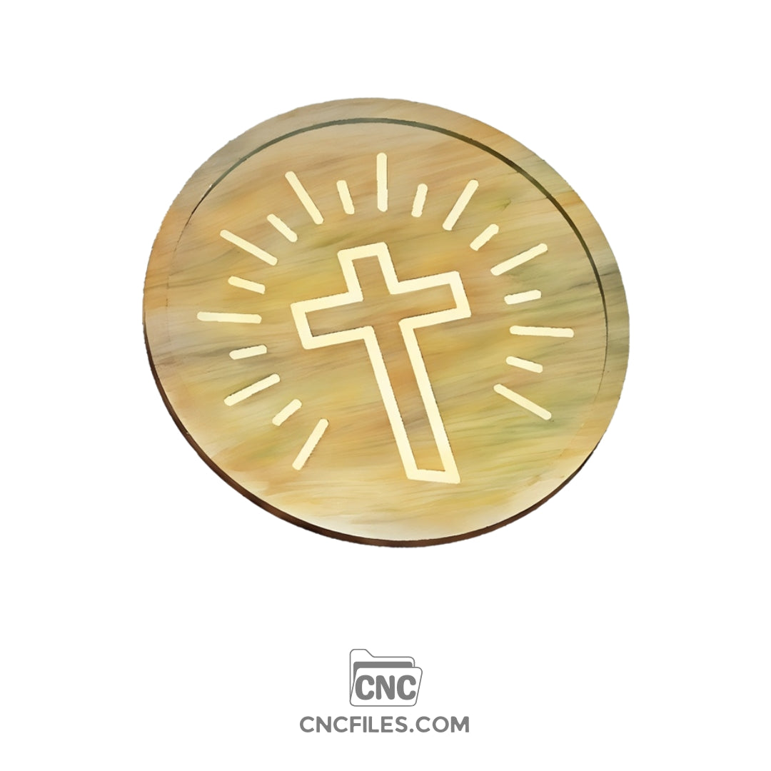 An image of a CNC file showing a tray with a cross design.