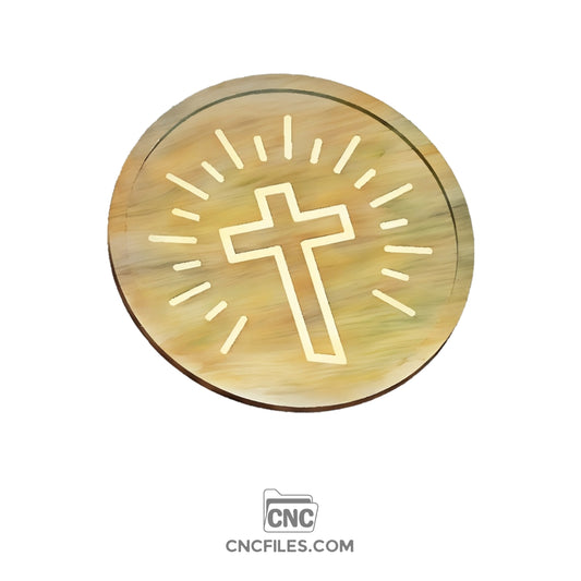 An image of a CNC file showing a tray with a cross design.