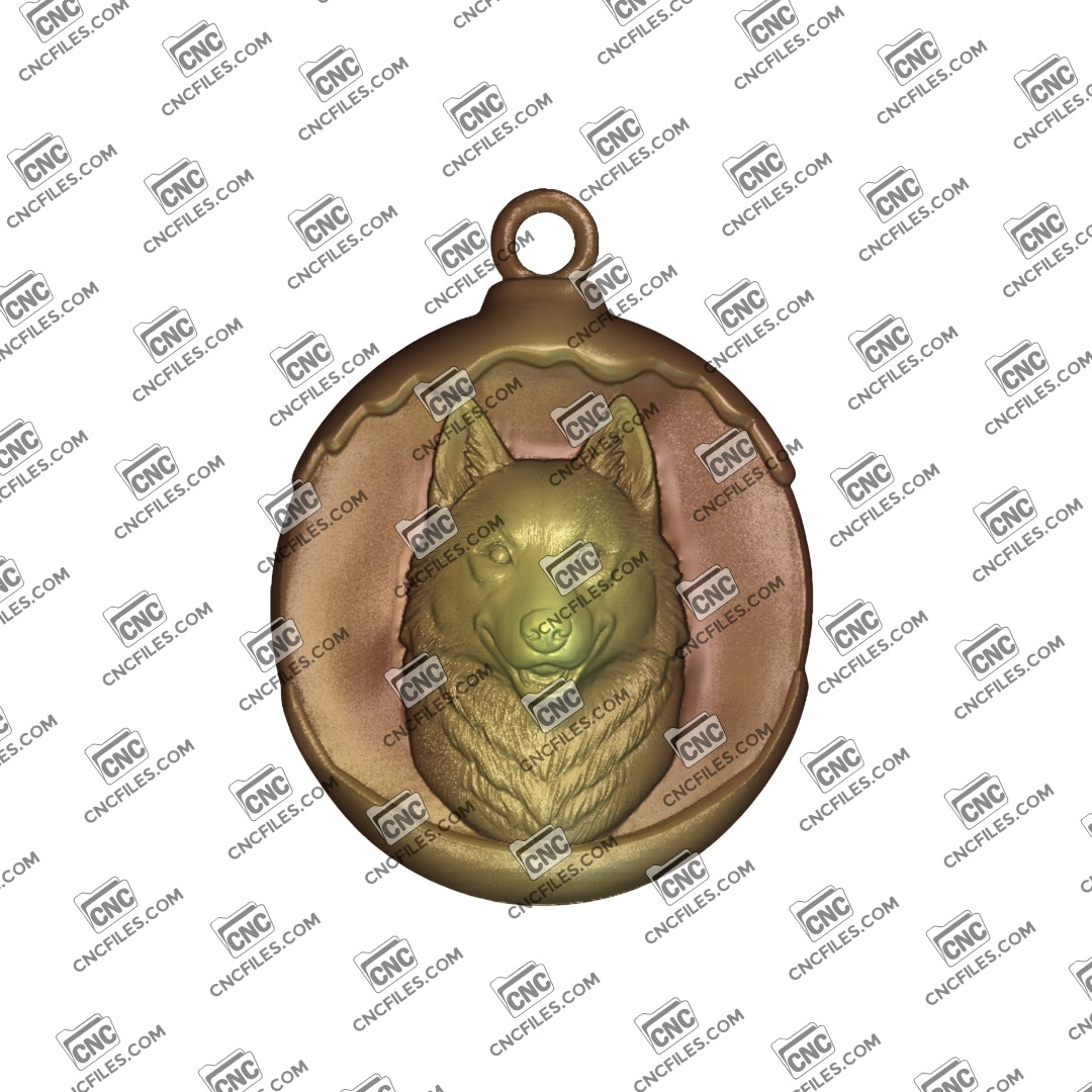 An image of 3D render of the CNC file showing the lifelike features of the husky, perfect for home décor or gifting.