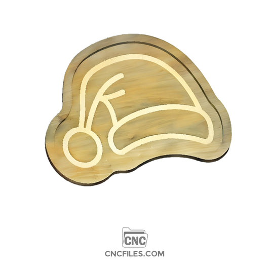 An image of a CNC file showing a Simple Santa Hat Tray design.