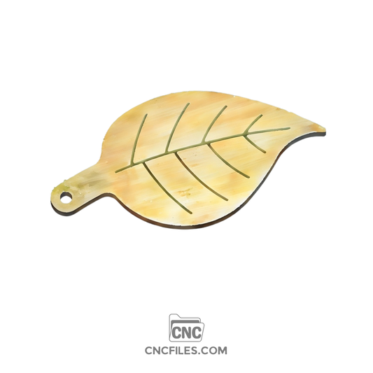 An image of a CNC file showing a single leaf–shaped cheese board with smooth edges, designed for clean cutting and easy finishing.